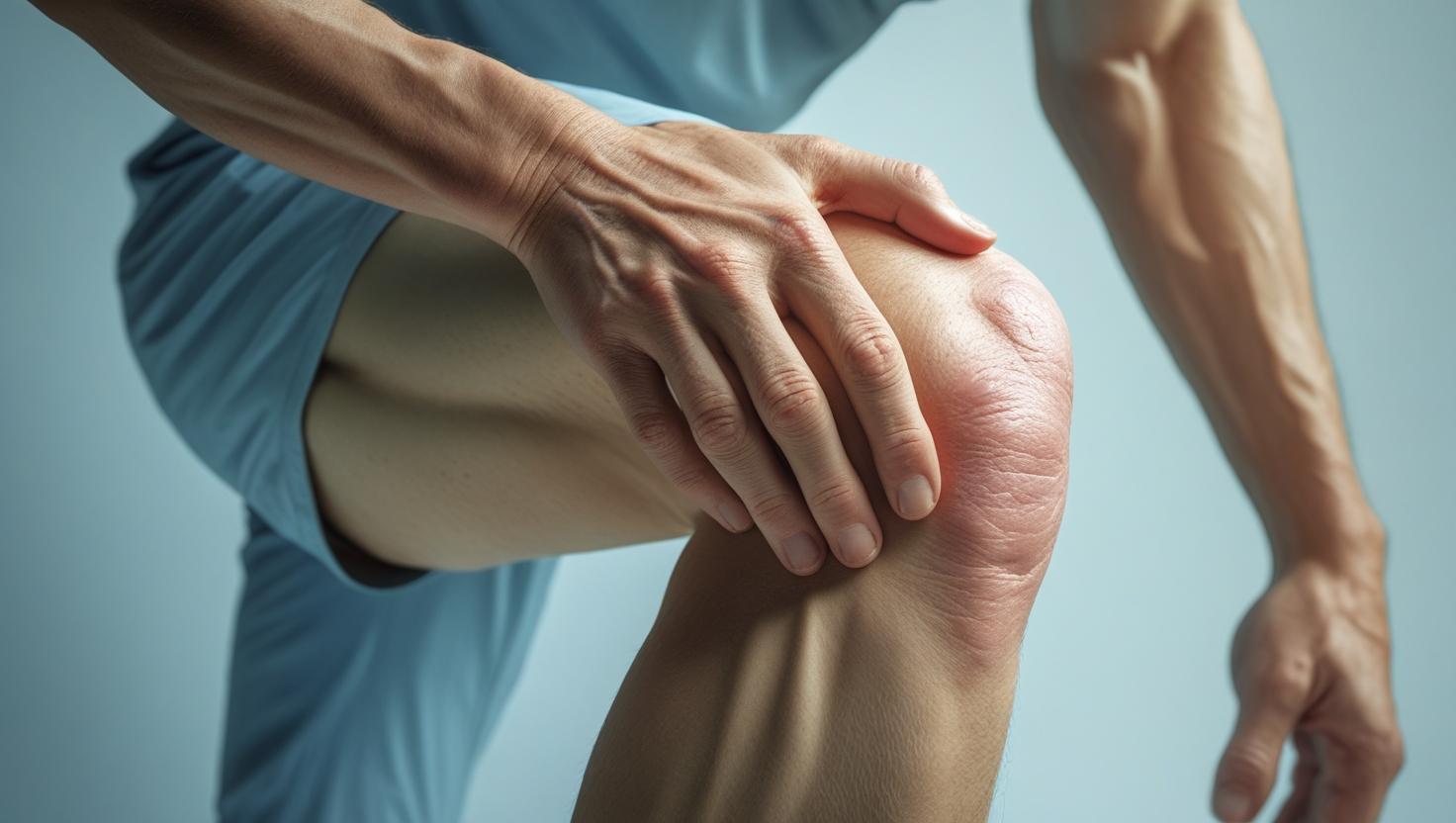 Une personne qui ressent de la douleur a l avant de la cuisse